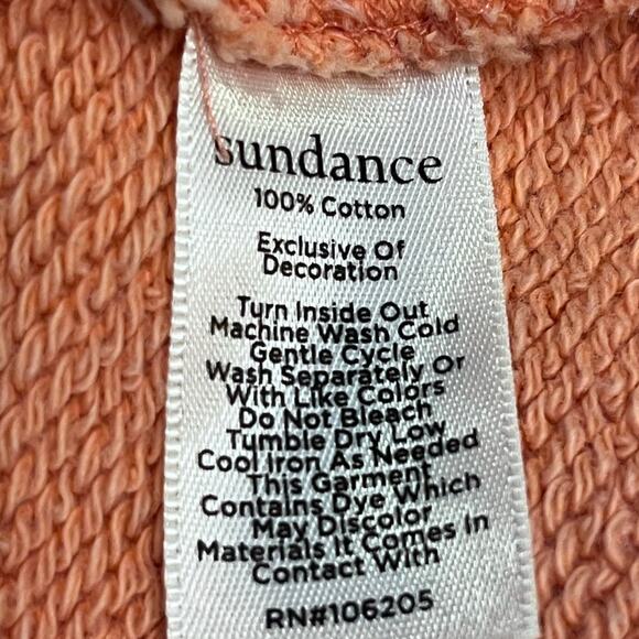 Sundance Women's Size Medium Peach Embroidered Crewneck Long Sleeve Sweatshirt - Picture 3 of 8
